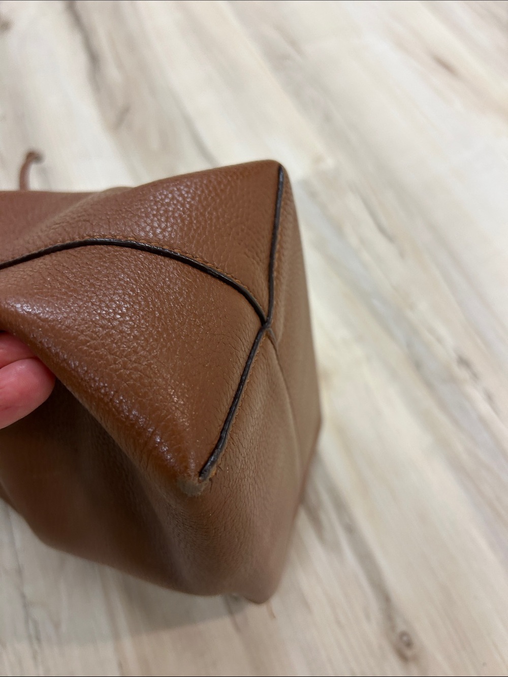 Brown Leather Drawstring Bucket Bag image 5